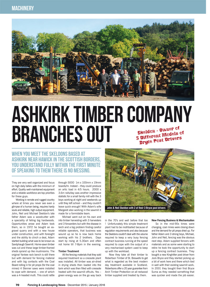 Ashkirk Timber Company Branches Out
